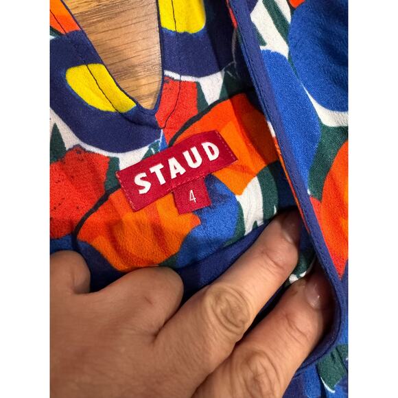 STAUD Affogato printed crepe de chine maxi dress size 4 / small - Picture 8 of 15